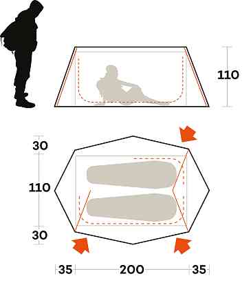 Намет двомісний Ferrino Den 2 Blue (91218QOB) Київ