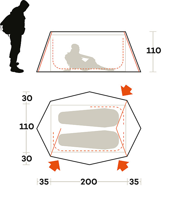 Палатка двухместная Ferrino Den 2 Blue (91218QOB) Киев - изображение 2