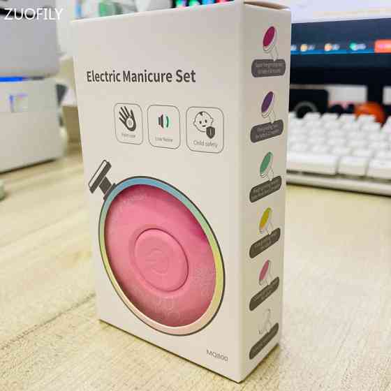 Дитячий триммер Sindax для нігтів з 6 шліфувальними головками (Рожевий) Николаев