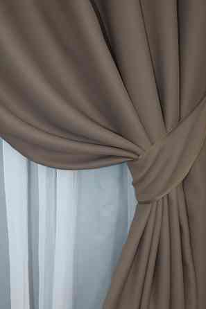 Комплект штор на люверсах VR-Textil Bagema Rvs № 1289ш Какао 150х250 см 2 шт (37-0015) Київ