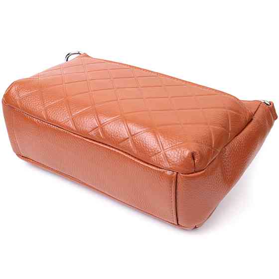 Сумка для жінок середнього розміру на три відділення з натуральної шкіри Рудий (Vintage) Київ