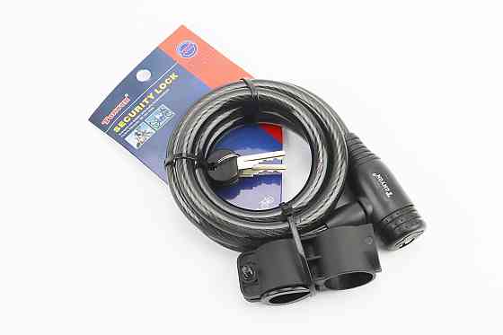 Замок протиугінний тросовий 1500х12мм під ключ, кріплення за трубу сидіння, TY536 Київ