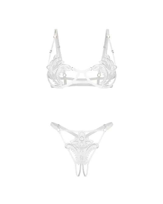 Комплект Obsessive Luise Sublim White 2-pcs crotchless set S/M Львов - изображение 7
