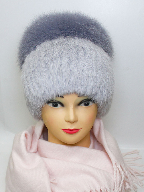 Шапка женская меховая кубанка Rex Медея Серый Харьков - изображение 4