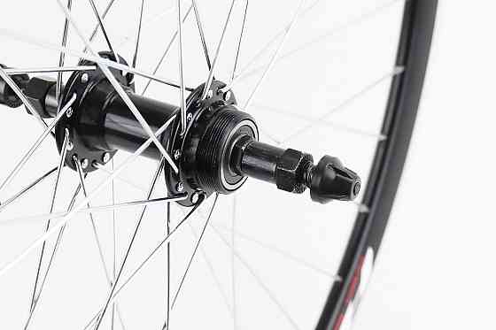 Колесо 26" заднє V-brake, обід та втулка 14Gx36H алюмінієві, пром-підшипники 6200 2RS, під вільнобіг, кріпл. ексцентрик, RACE26 Київ