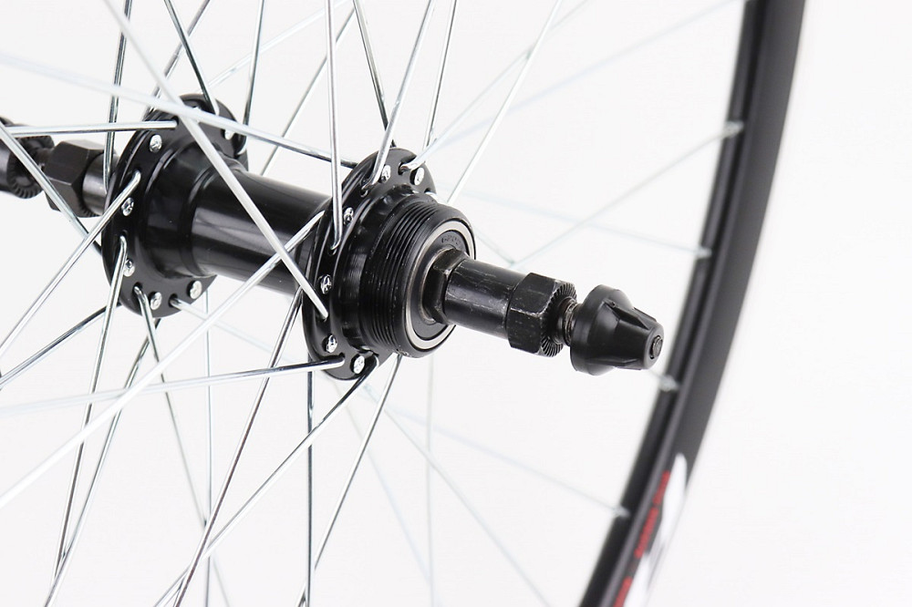 Колесо 26" заднє V-brake, обід та втулка 14Gx36H алюмінієві, пром-підшипники 6200 2RS, під вільнобіг, кріпл. ексцентрик, RACE26 Київ - фото 3