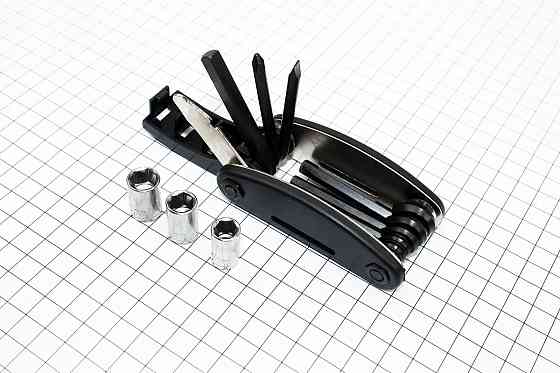 Ключ-набір 13 предметів (шестигранники 2,2.5,3,4,5,6 мм, відкидний спицевий ключ, викрутки пряма та фігурна, головки 8,9,10 мм, лопатка), KL-9801 Київ