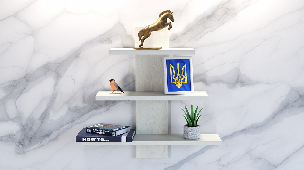 Полка навесная П-1, Дуб Шамоні Світлий, 500/140/500 Львов - изображение 2