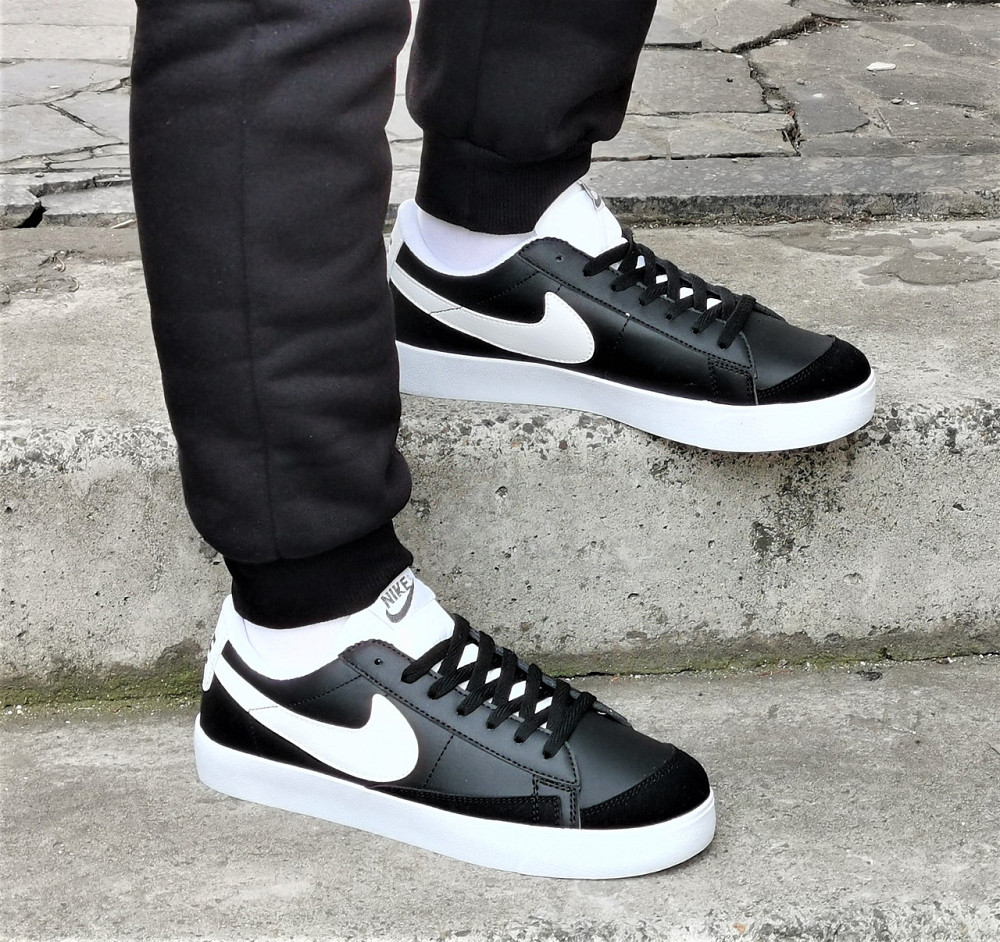 Кроссовки Nike Blazer Черные Мужские Белые Форсы Кожаные Найк (размеры: 41,42,43,44,45,46) Днепр - изображение 8