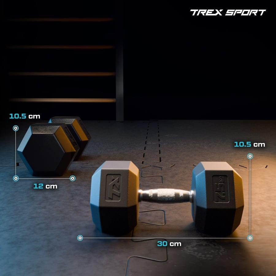 Гантеля шестигранна прогумована TX-075RD Trex Sport 7,5кг Киев - изображение 2