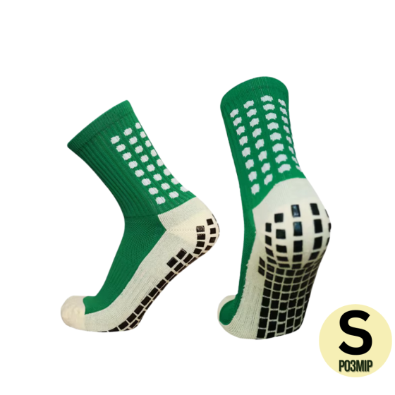Шкарпетки футбольні, тренувальні, ігрові, спортивні з антиковзаючим покриттям, зелені, розмір S Кам'янець-Подільський