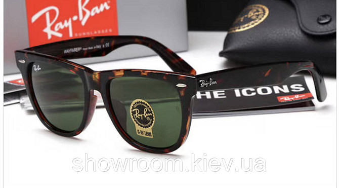 Женские солнцезащитные очки в стиле RAY BAN Wayfarer 2140-902 LUX Киев - изображение 1