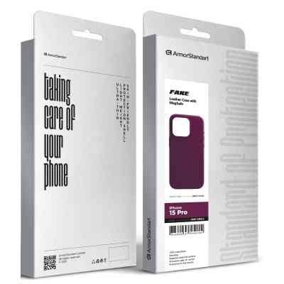 Чохол до мобільного телефона Armorstandart FAKE Leather Case Apple iPhone 15 Pro Deep Purple (ARM76302) Вінниця