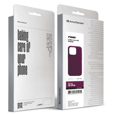 Чохол до мобільного телефона Armorstandart FAKE Leather Case Apple iPhone 15 Pro Deep Purple (ARM76302) Вінниця - фото 5