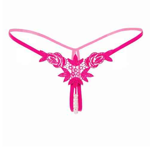 Трусики з перлинами та трояндами універсальний малиновий Київ