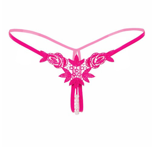 Трусики з перлинами та трояндами універсальний малиновий Київ - фото 1