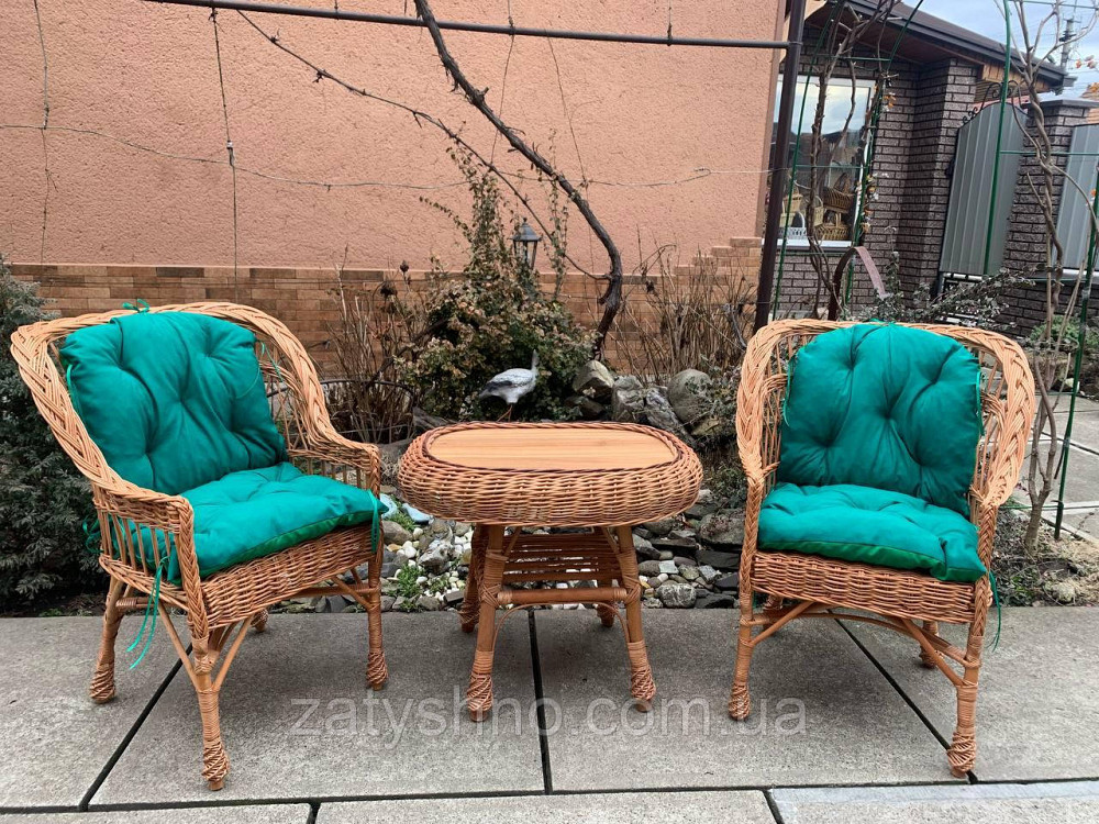 Мебель плетеная из лозы с журнальным столом и накидками на кресла Киев - изображение 1