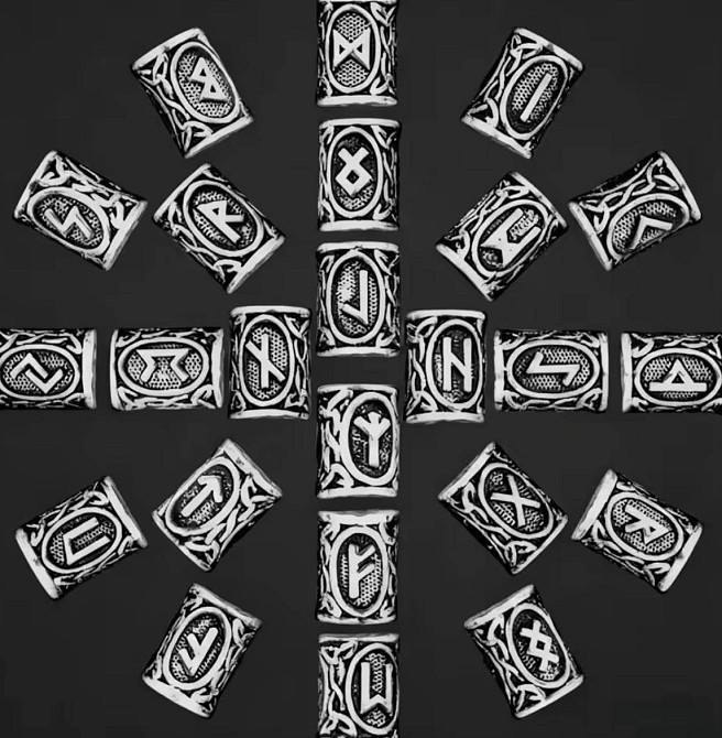 Намистина руна Феху металева для браслетів, шарм руна Феху для прикрас Київ - фото 3