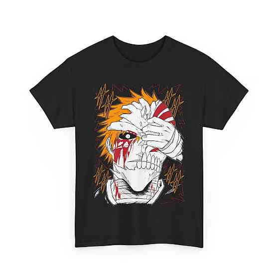 Футболка для хлопчика з аніме принтом Бліч оверсайз (зріст від 165 до 180) Чорний AnimeJ0529m Дніпро