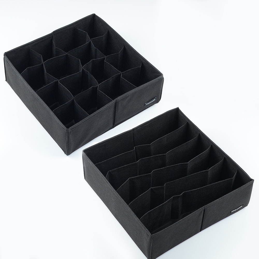 Набор органайзеров для нижнего белья 2 шт black002 (Черный) Сумы - изображение 4