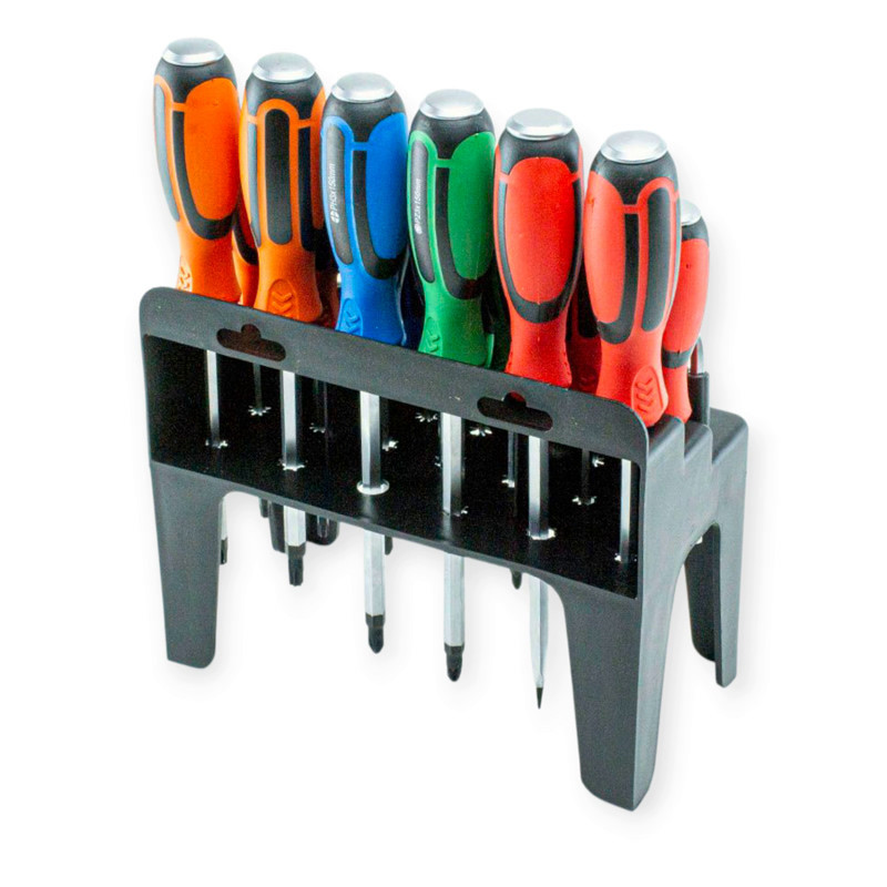 Набор отверток ударных 18 шт SL,PH,PZ,Torx, биты 10шт, шестигранники 16шт с подставкой-органайзером Мукачево - изображение 2