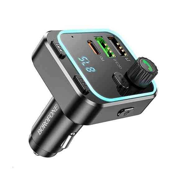 Автомобильное зарядное устройство с FM-модулятором BOROFONE BC53 Highway PD20W+QC3.0 car BT FM transmitter 18W Одесса