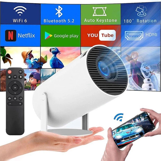 Мініпроєктор з WiFi та Bluetooth Android TV 11.0 і підтримкою WiFi 2.4G/5G та Bluetooth Київ - фото 2