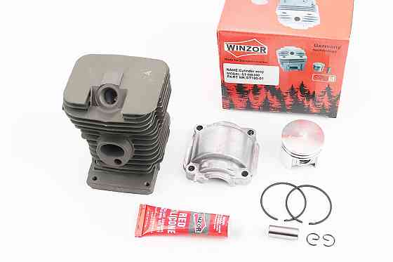 Циліндр к-кт (цпг) MS-180 38mm (палець 10mm) "чорний"+піддон+герметик Киев