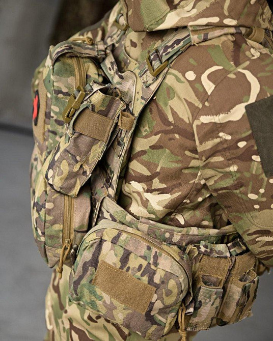 Люксовая плитоноска yakeda COBRA мультикам  с рюкзаком и аптечкой РП7355 Одесса - изображение 6