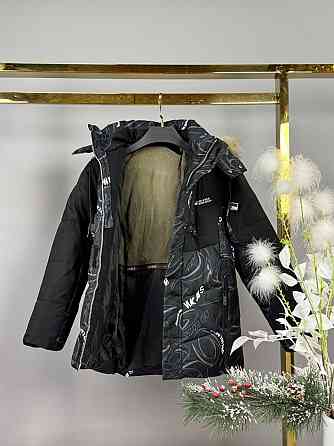 Детская зимняя черная курточка для мальчика на холофайбере 134 Николаев