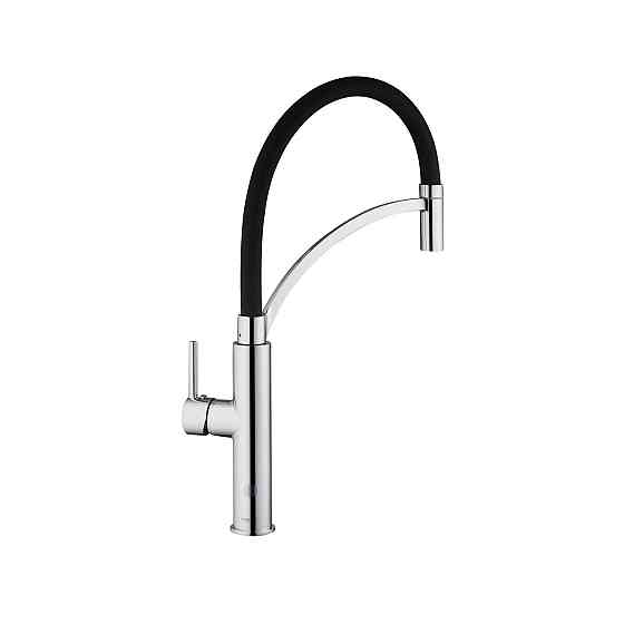 Смеситель для кухни с гибким изливом Kroner KRP Ersel - C03900BLK хром/черный Киев