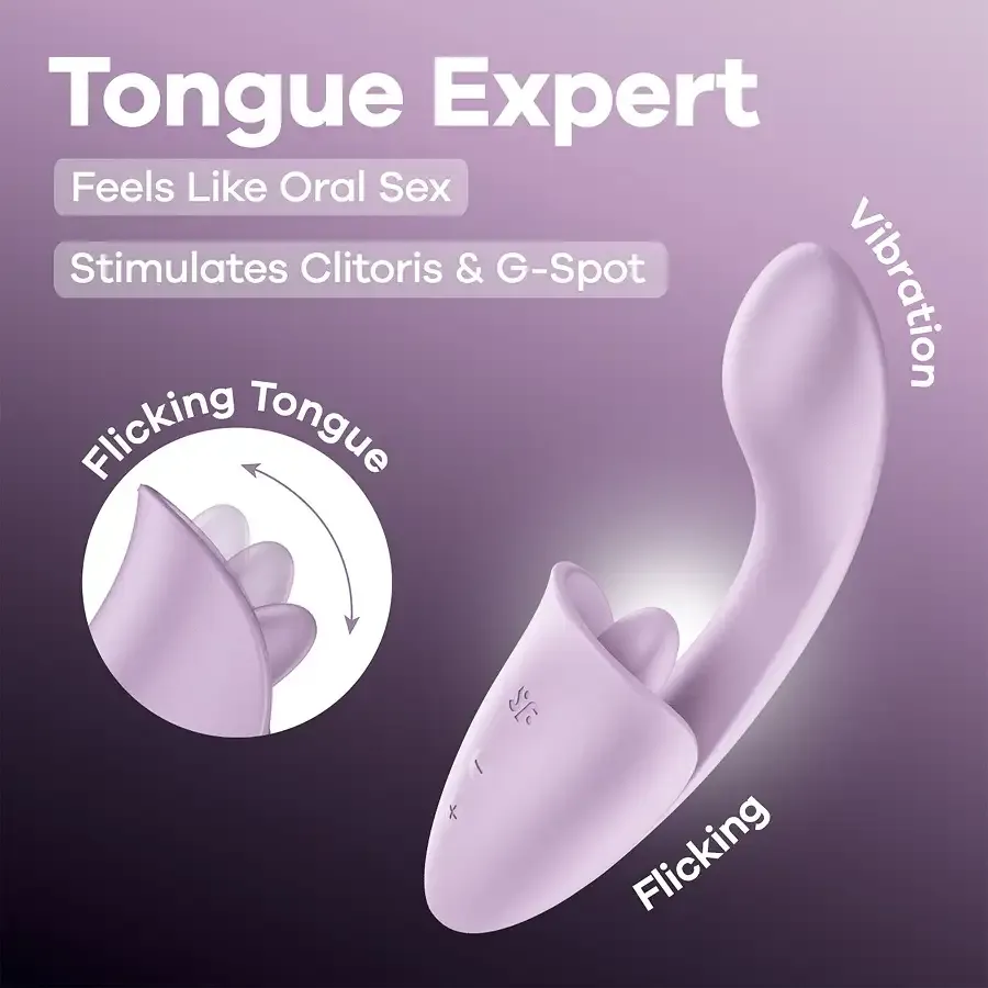 Вагінально-кліторальний вібратор Satisfyer Tongue Expert з язичком Львів - фото 6