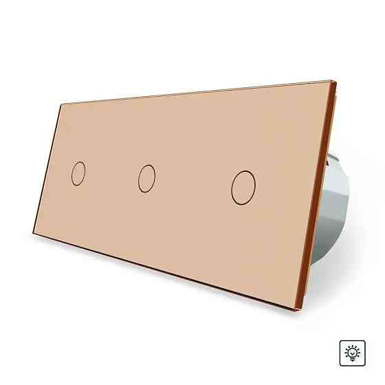 LIVOLO Сенсорний диммер 3 сенсора (1-1-1) LIVOLO золото матове скло Коломыя