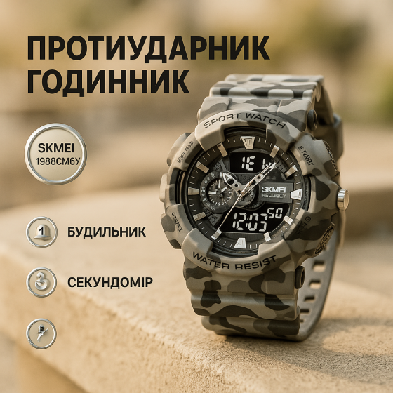 Часы для военной и тактической деятельности SKMEI, Военные часы с батарейкой Практичные мужские XN-39 Львов