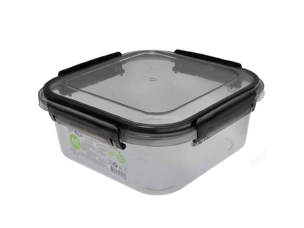 Контейнер пл. 1,15л Limited line квадратний, чорний ТМ AL-PLASTIK Solmir Київ - фото 1
