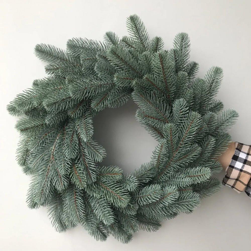 Рождественский венок из хвои Премиальный литой 45 см (Голубой) Винница - изображение 2