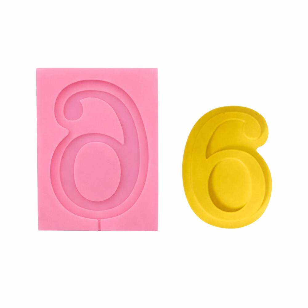 Молд силиконовый цифра 6 универсальный 65 на 90 мм розовый Киев - изображение 3