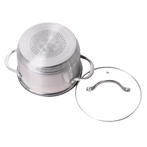 Каструля нержавіюча сталь 2,9л з кришкою 7-шарове дно 4718S KAMILLE Житомир