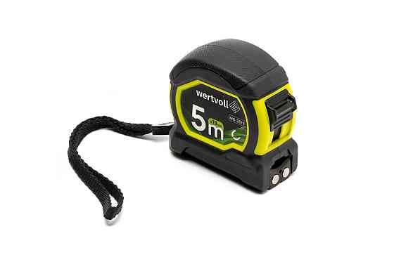 WERTVOLL Рулетка WERTVOLL 5 м×19 мм з магнітами фіксатор полотна покриття TPR нейлонове покритт Київ