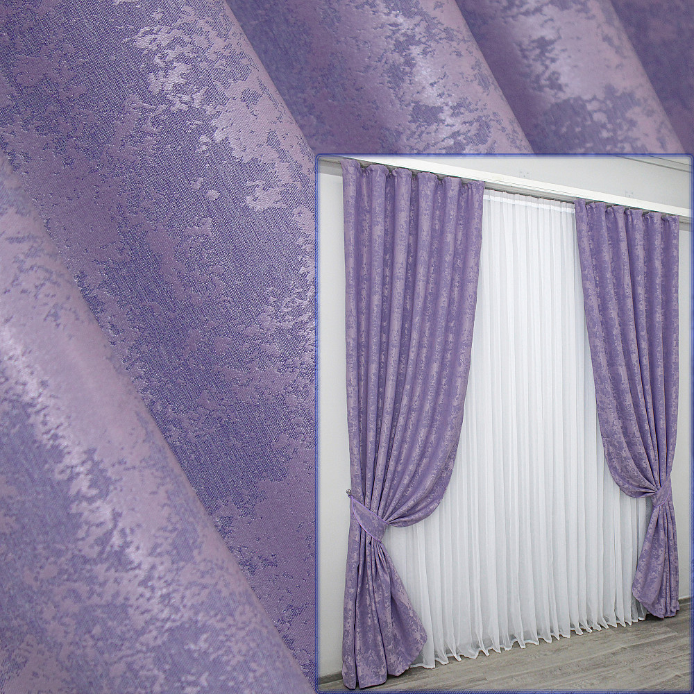 Комплект готових штор VR-Textil Жакард Sultan XO № 1285ш Лавандовий 150х270 см 2 шт (33-0132) Київ - фото 1