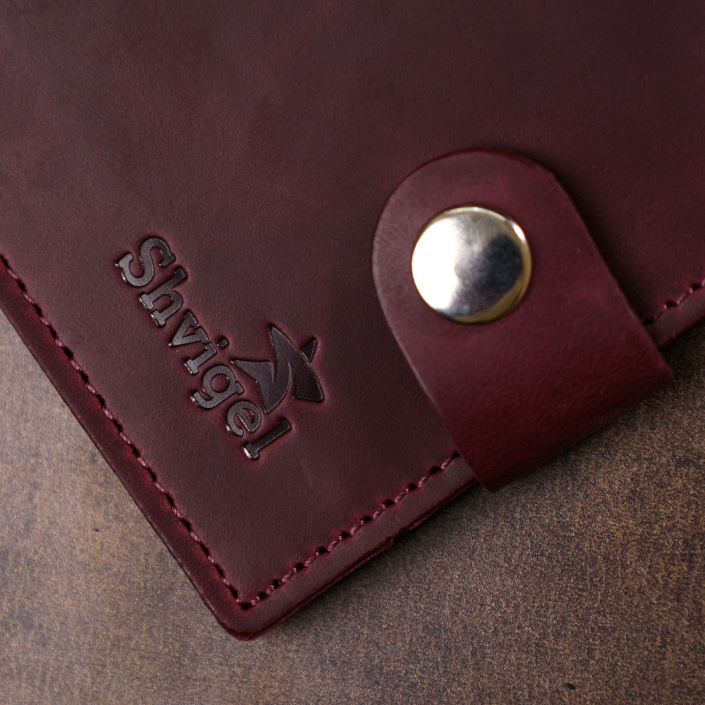 Женское винтажное портмоне Shvigel 16457 Бордовый Киев - изображение 1