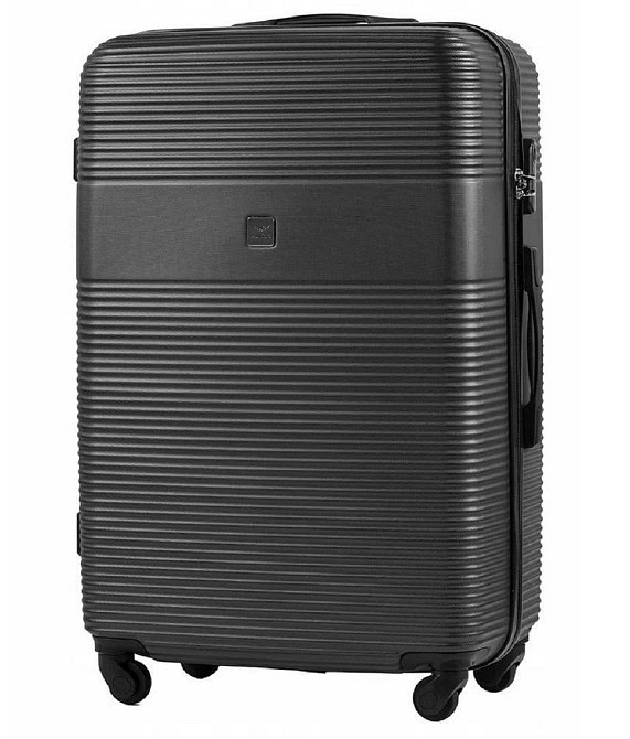 Валіза пластикова WINGS 5398 велика 75 см графіт Київ - фото 1