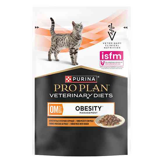 Вологий дієтичний корм PRO PLAN VETERINARY DIETS OM Obesity Management St/Ox для дорослих котів для зниження надмірної маси тіла, з куркою, 85 г Київ