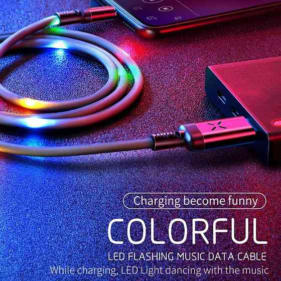Кабель Lightning McDodo X Series Voice Control с аудио синхронизацией CA584 (Черный, 1м) Николаев