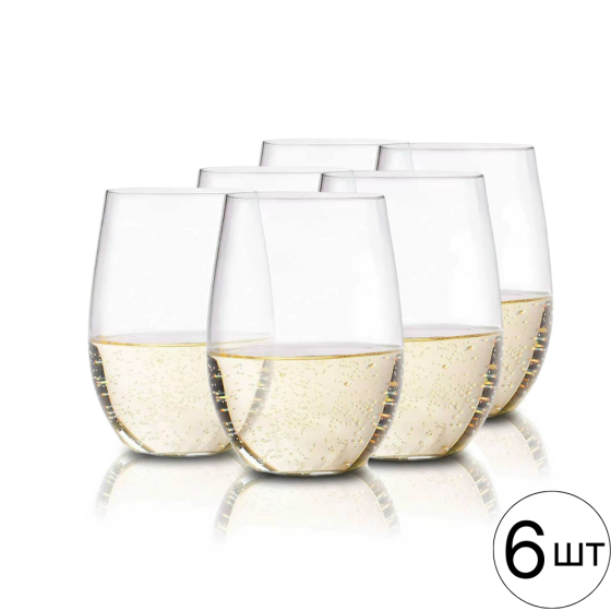 Набір пластикових склянок об'єм 350 мл - 6 шт для напоїв святкові, міцні, прозорі для вечірок Кам'янець-Подільський
