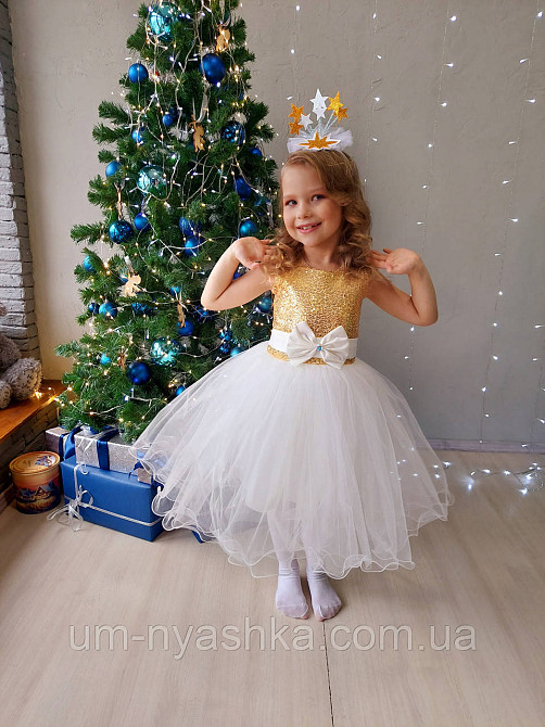 Золотое нарядное платье на девочку Детские нарядные платья с блестками Кривой Рог - изображение 2
