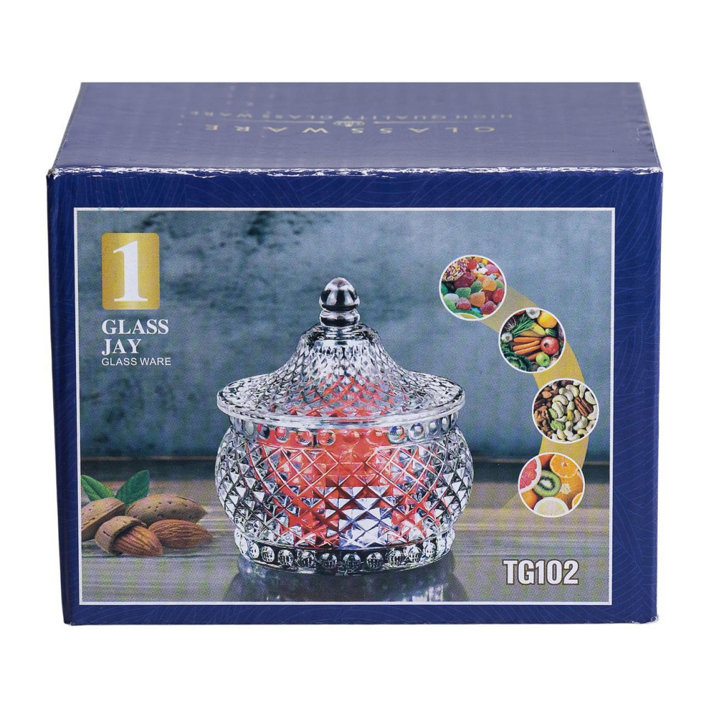 Цукерниця скляна з кришкою Ø 8 см кругла HP-YH-4 Київ - фото 5