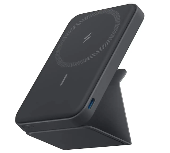 Магнітний павербанк Anker 622 (MagGo) 5000 mAh: бездротова зарядка MagSafe, складана підставка, USB-C, для iPhone 12-15 — Чорний Київ