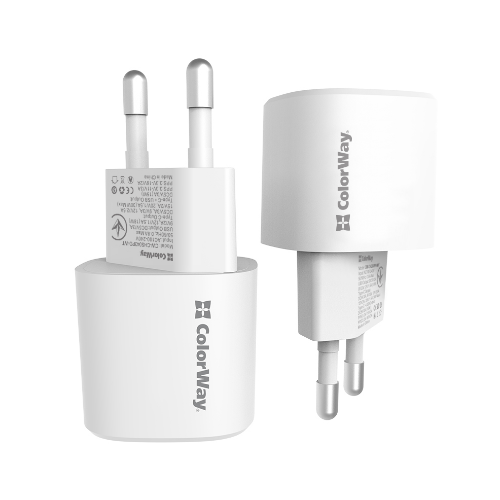 Зарядний пристрій мережевий USB/Type-C QC+PD 33W білий GaN ColorWay CW-CHS043PD-WT Житомир