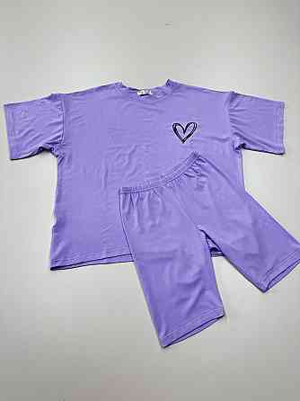 Футболка и велосипедки женские кулир Сиреневый XS-S Харьков